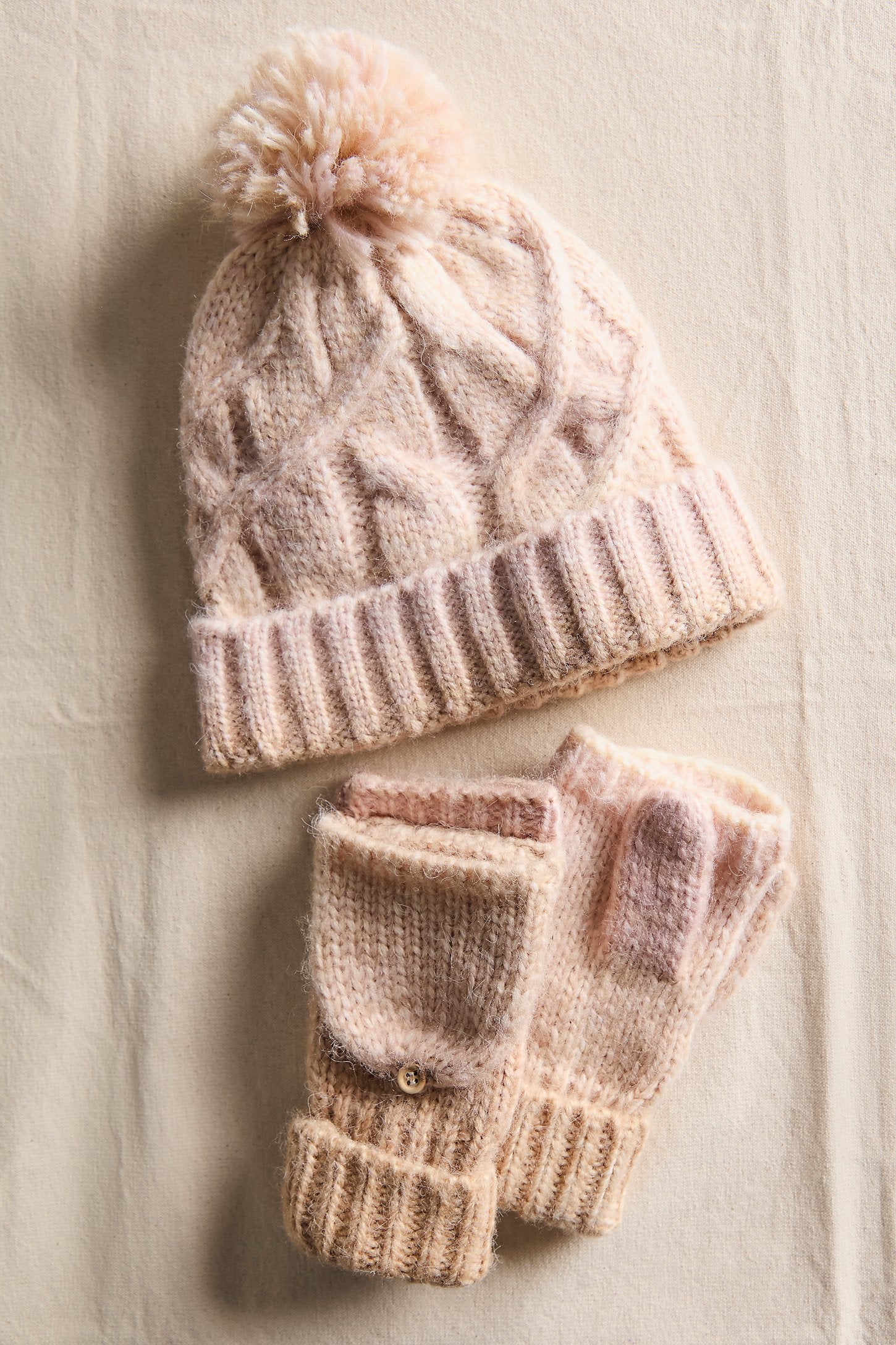 Free People Rainbow Run Hat + Gloves | Ivory