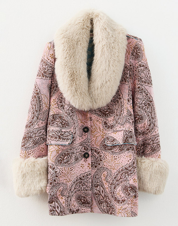 Free People Mercer Coat | Pink Paisley