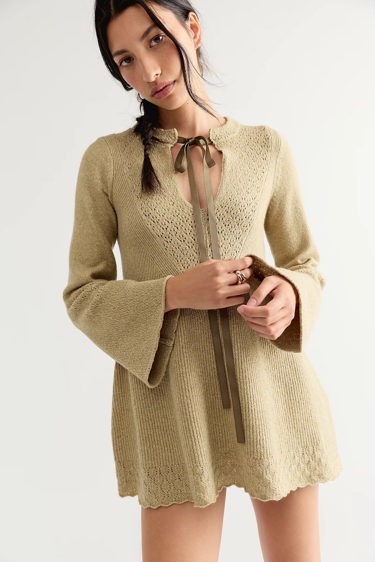 Free people Bali Old Flame Sweater Dress | Olive Tree Heather