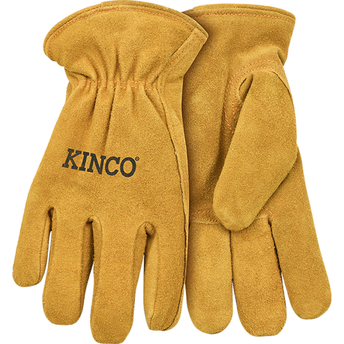 Kinco Kids' Lined Premium Suede Cowhide Driver | Golden