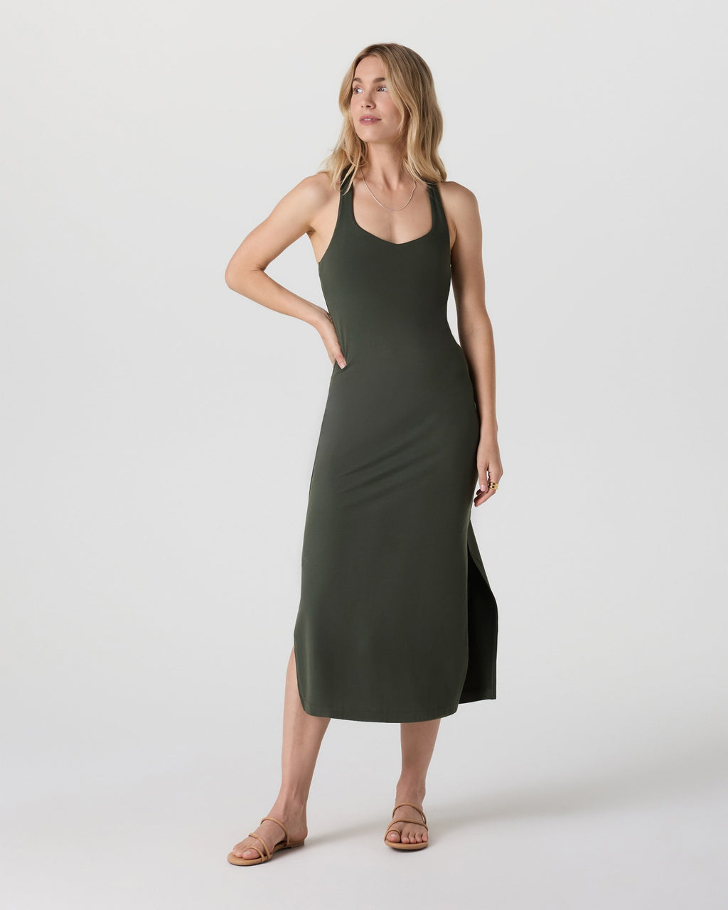 Vuori Halo Racerback Dress | Kale