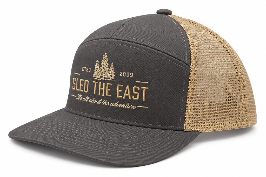 Sled The East Woodsman Flat Brim Snapback in Charcoal/Khaki