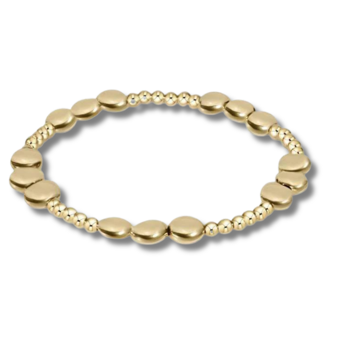 enewton Honesty Joy Pattern Bead Bracelet 6 mm gold