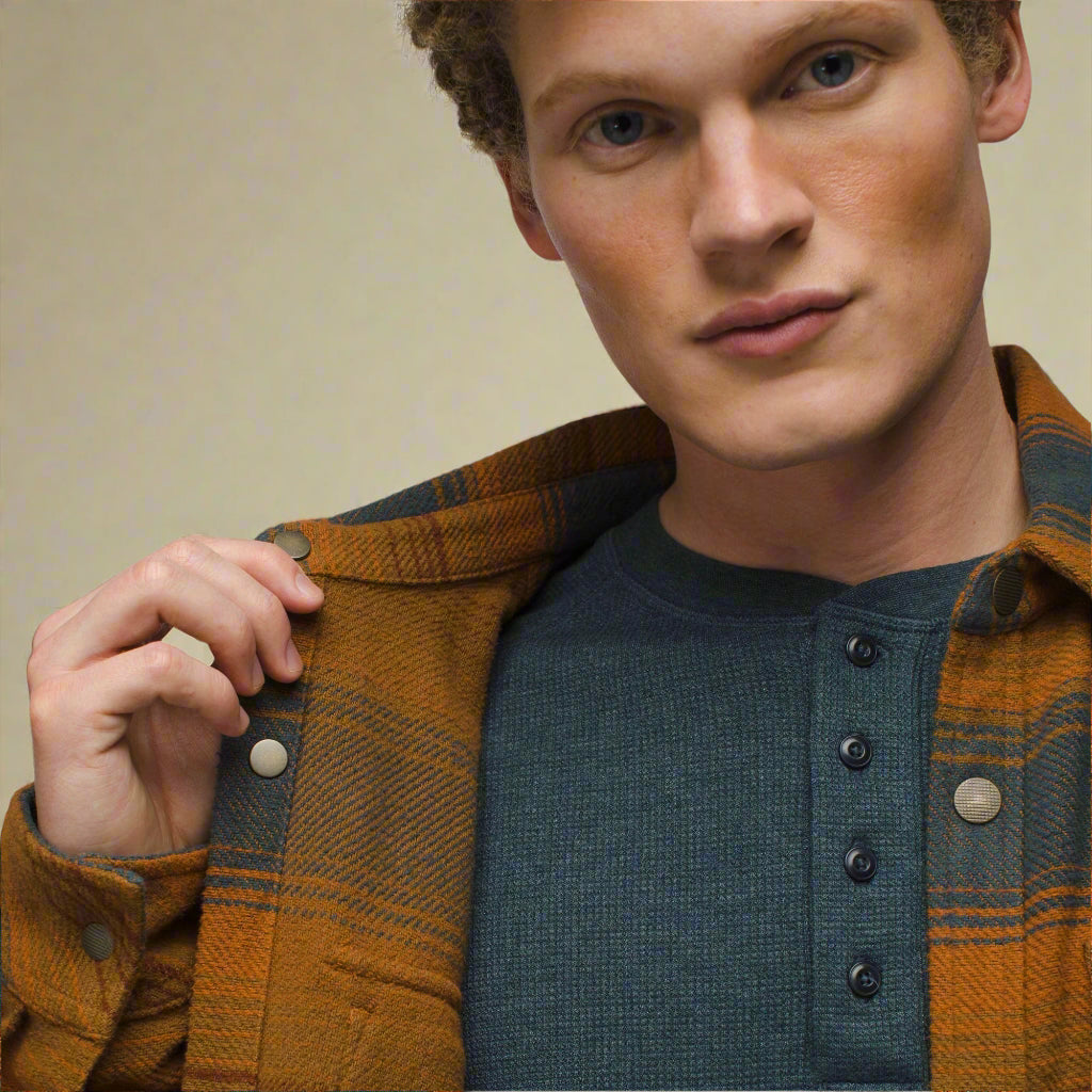 Prana M's Happy Camp Flannel | Sepia