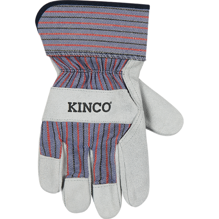 Kinco Suede Cowhide Palm with Safety Cuff Gloves | Striped