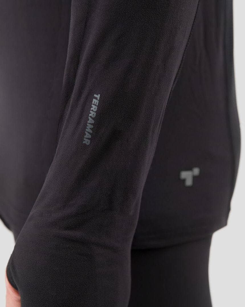 Black long-sleeve shirt with 'Terramar' branding on a white background