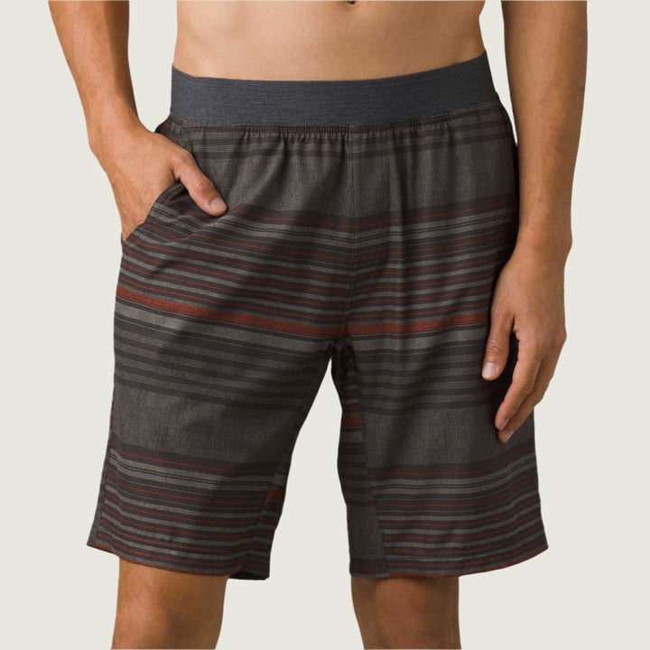 Prana M's Super Mojo Short ll Black Olive Stripe