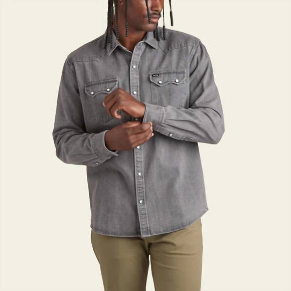 Howler Brothers Dust Up Denim Snapshirt | Jovi Grey Wash