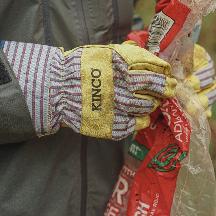 Kinco Premium Grain Pigskin Palm with Safety Cuff Glove | Otto Striped