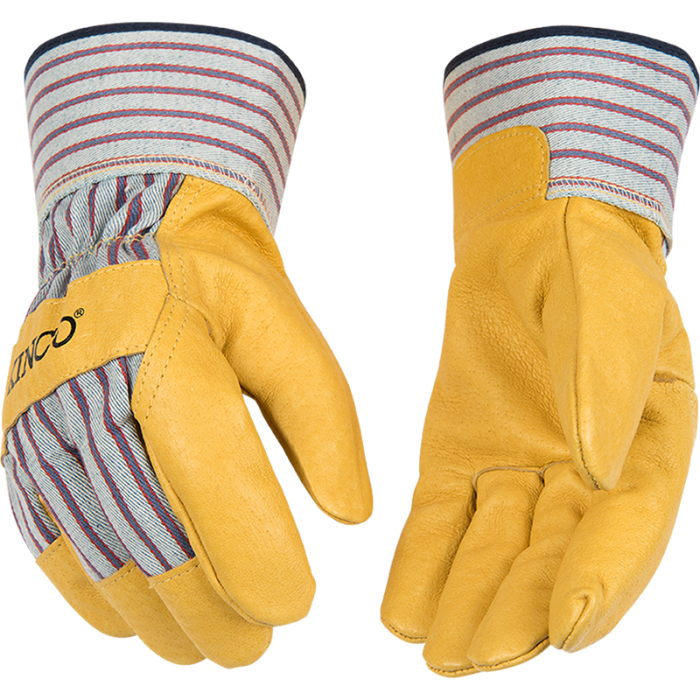 Kinco Premium Grain Pigskin Palm with Safety Cuff Glove | Otto Striped