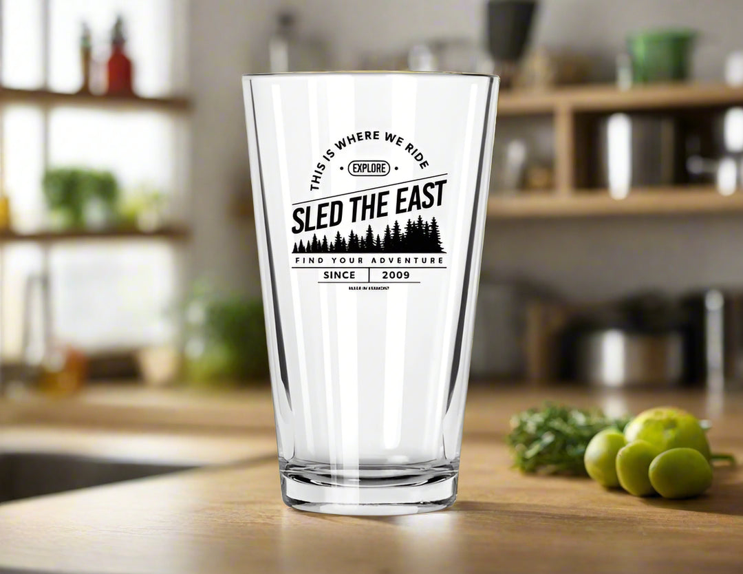 Sled the East 16 oz Pint Glass