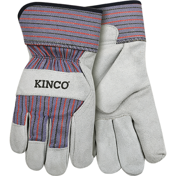 Kinco Suede Cowhide Palm with Safety Cuff Gloves | Striped