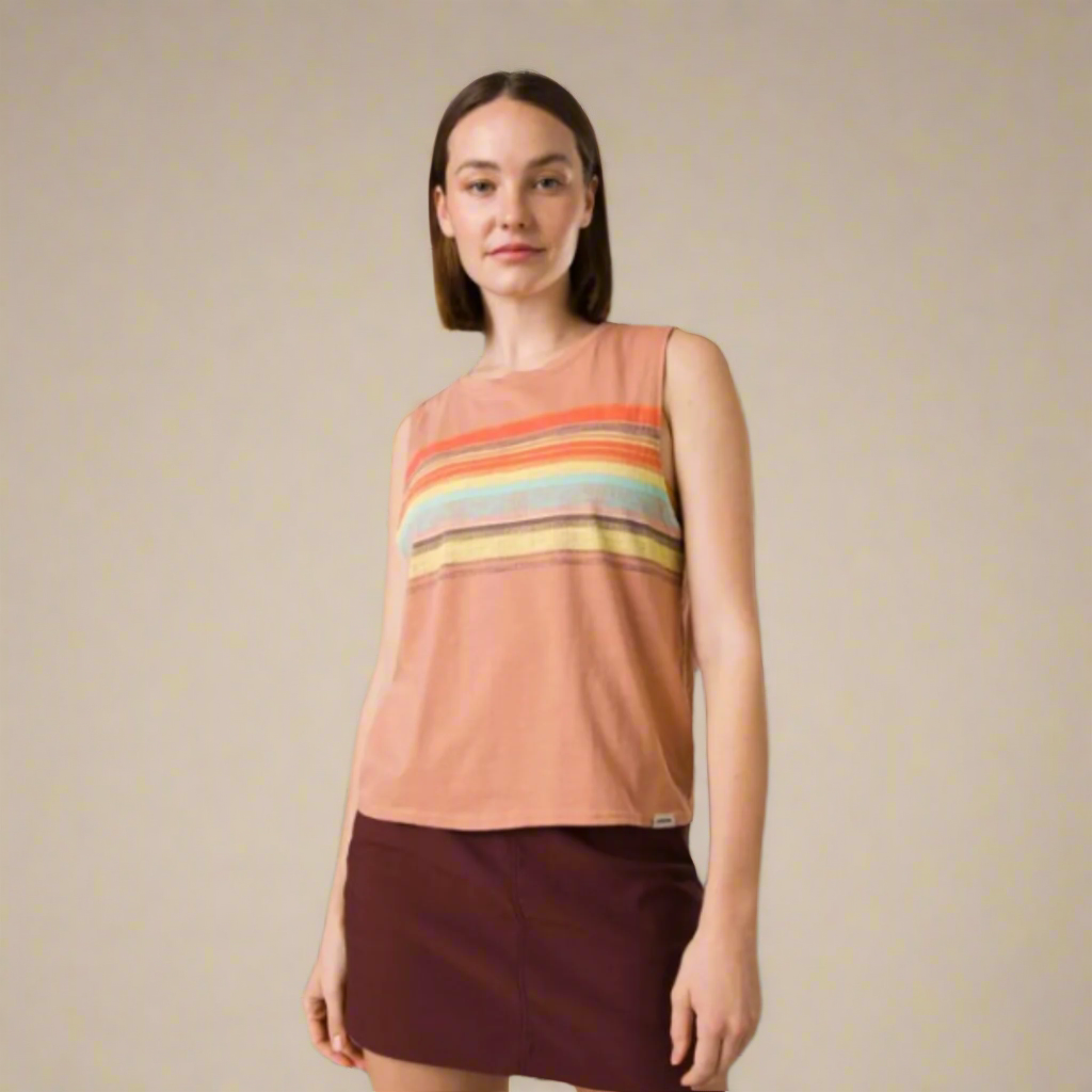 prAna W's Organic Graphic Sleeveless Pinksand Baja