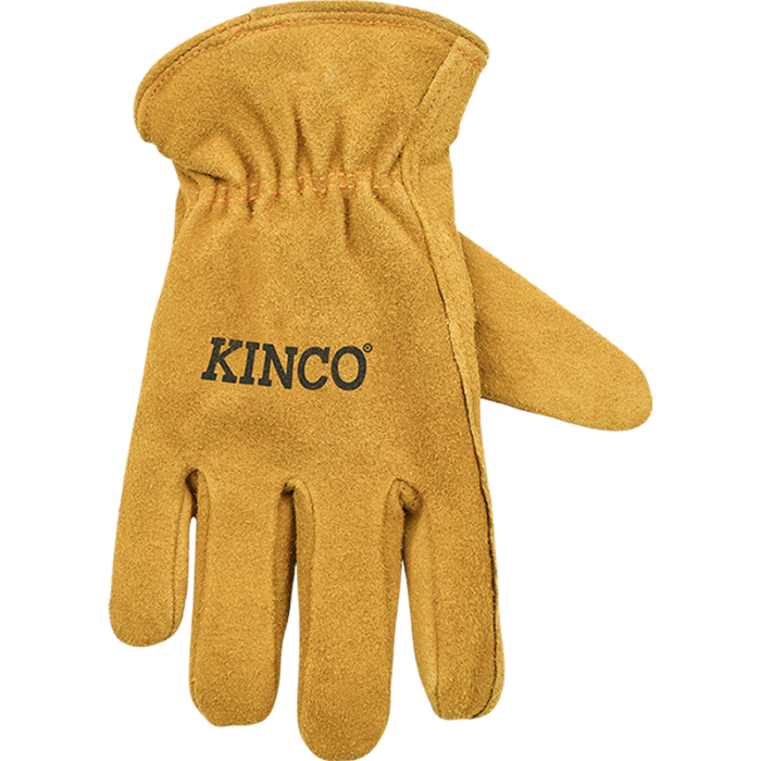 Kinco Kids' Lined Premium Suede Cowhide Driver | Golden