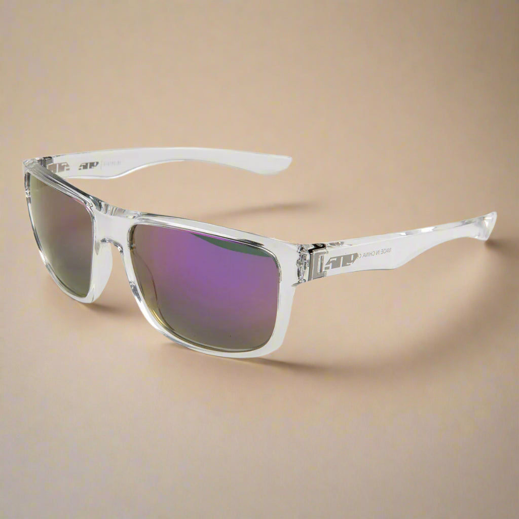 509 Riverside Clear Gloss | Clear sunglasses with purple-tinted lenses on a white background