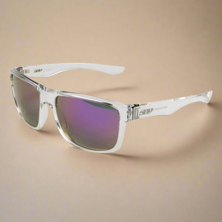 509 Riverside Clear Gloss | Clear sunglasses with purple-tinted lenses on a white background