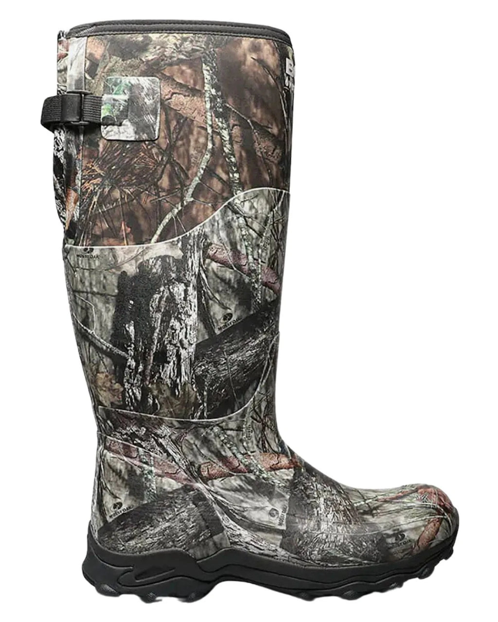 Camouflage-patterned boot on a white background