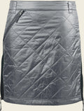 Quilted gray skirt with a zipper on a white background