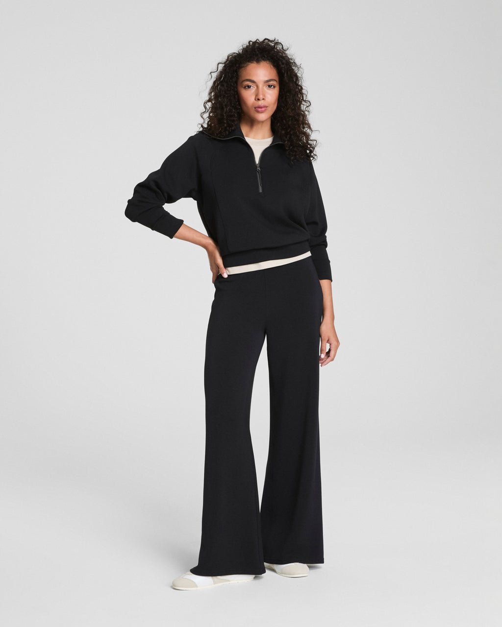 Spanx Airessentials Half Zip | Very Black