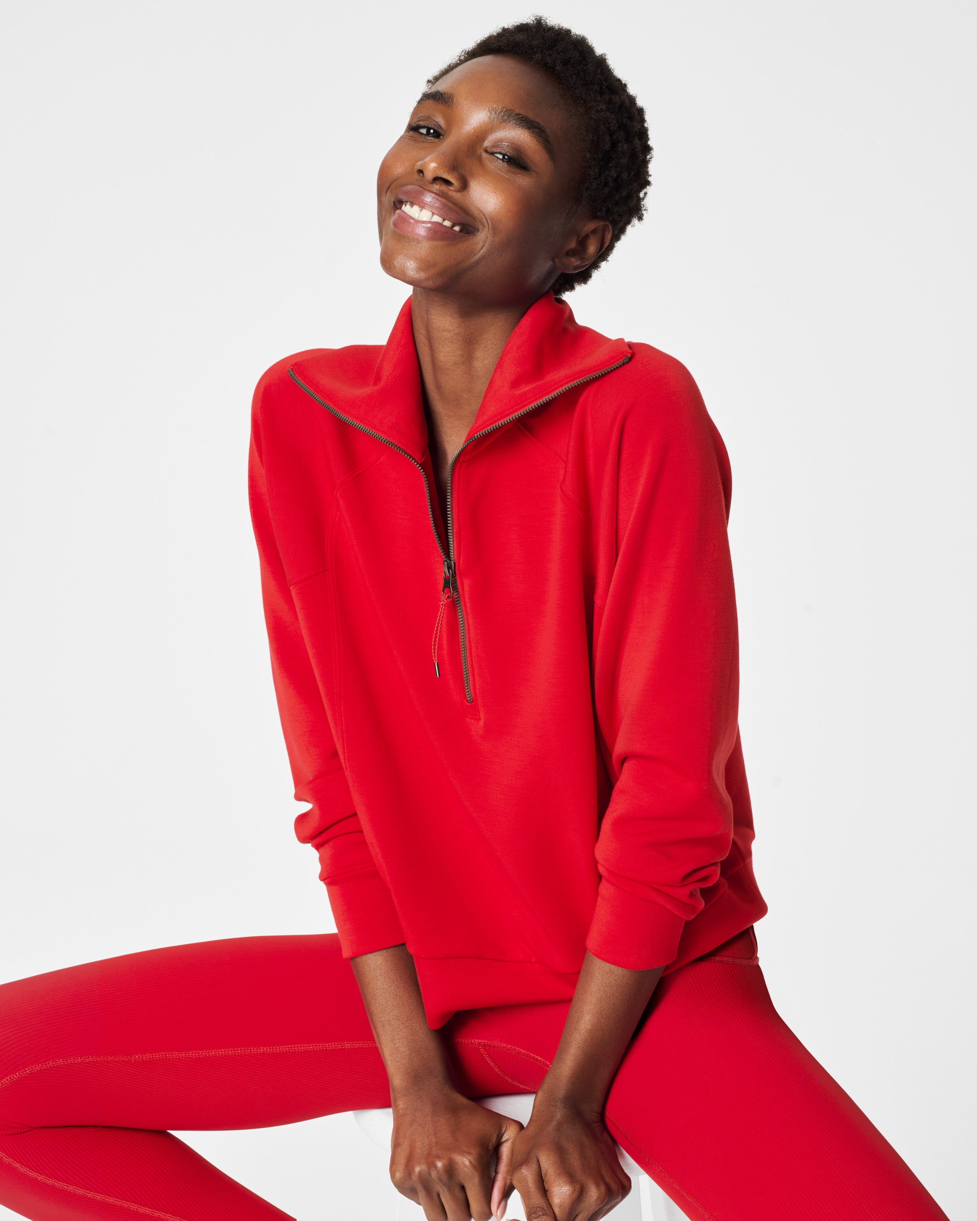 Spanx Airessentilals Half Zip | Spanx Red