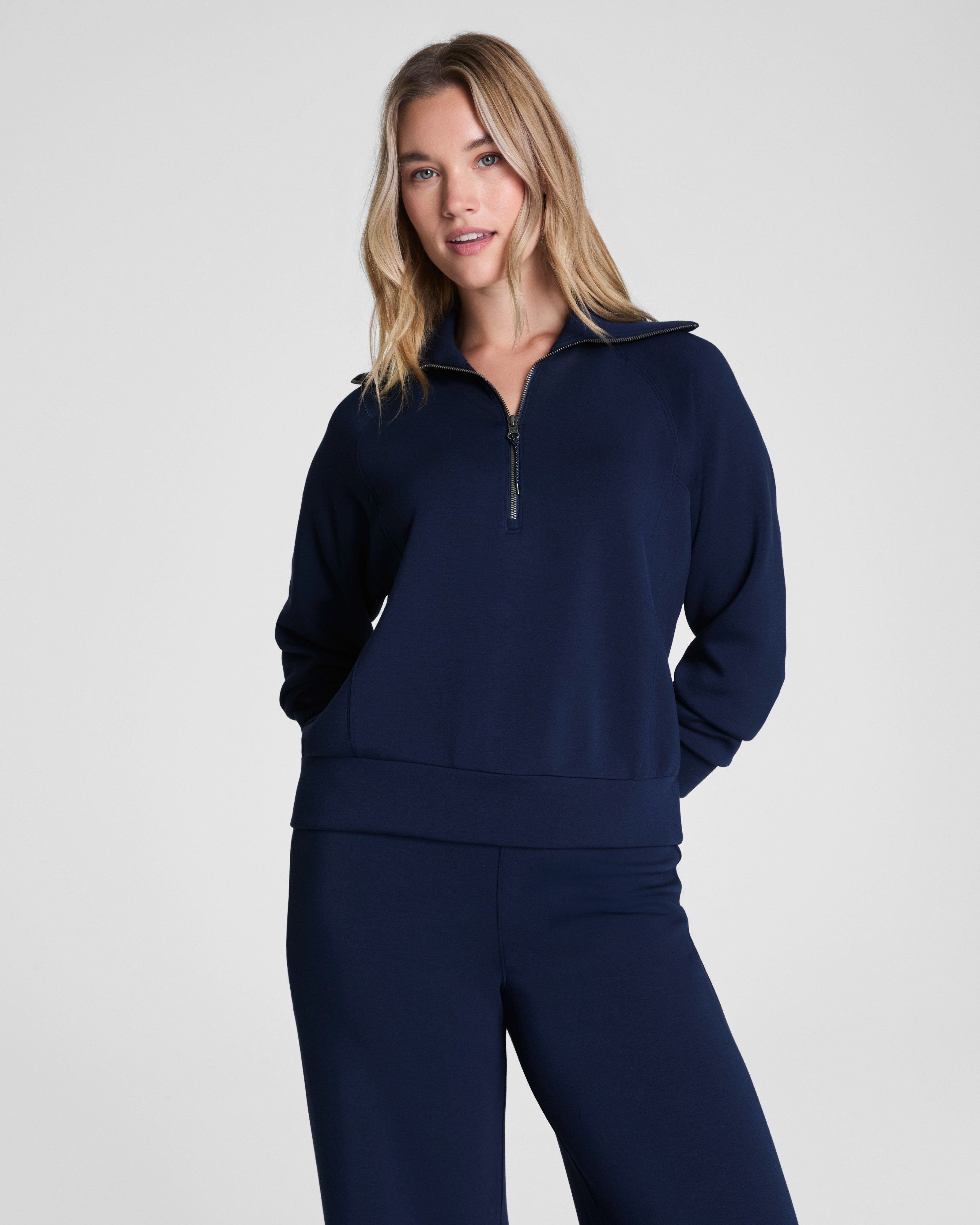 Spanx Airessentilals Half Zip | Timeless Navy