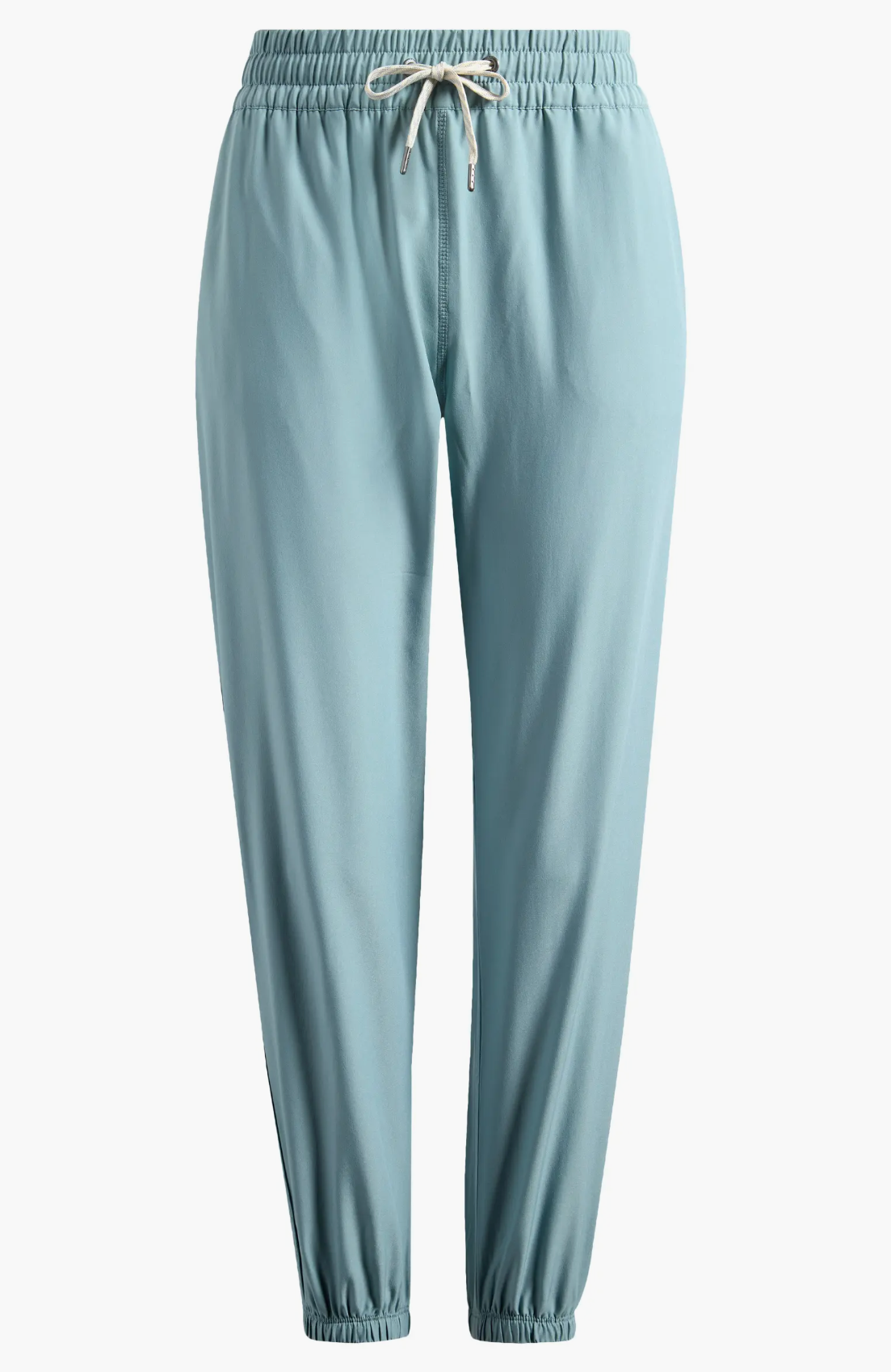 Light blue pants with drawstring on a white background