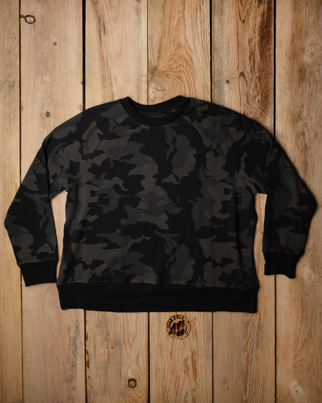 Prana W's Cozy Up Sweatshirt Plus Black Camo