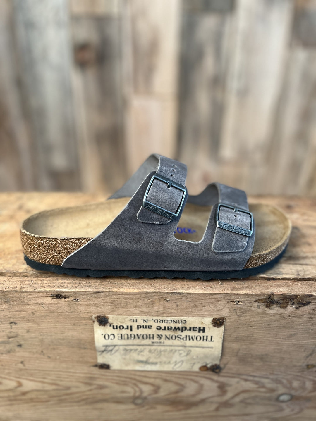 Birkenstock Arizona Soft Footbed Oiled Leather Sandal Iron