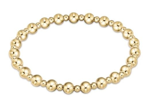 Classic Grateful Pattern 5mm Bead Bracelet Gold