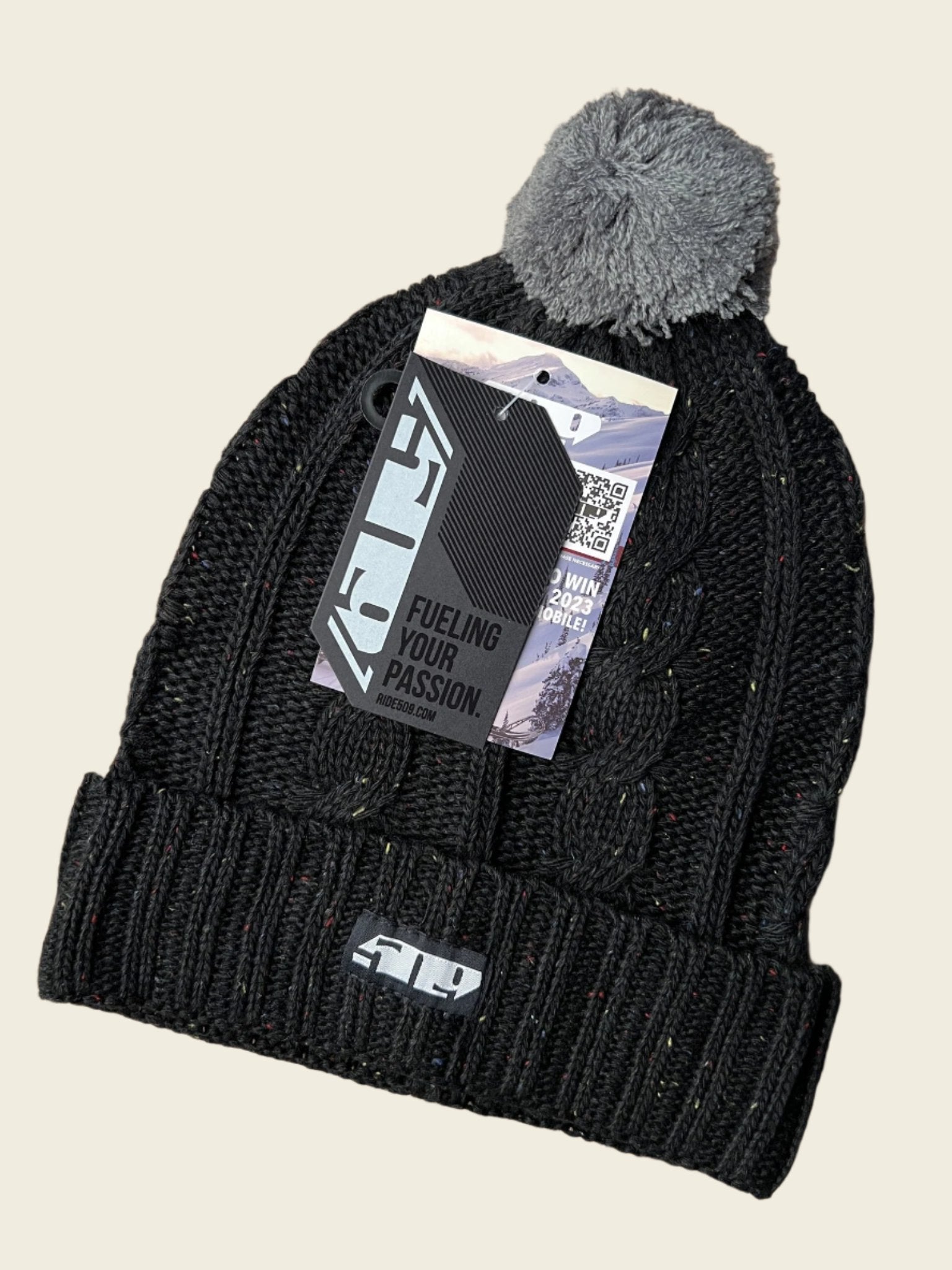fleck pom-beanie black-fleck