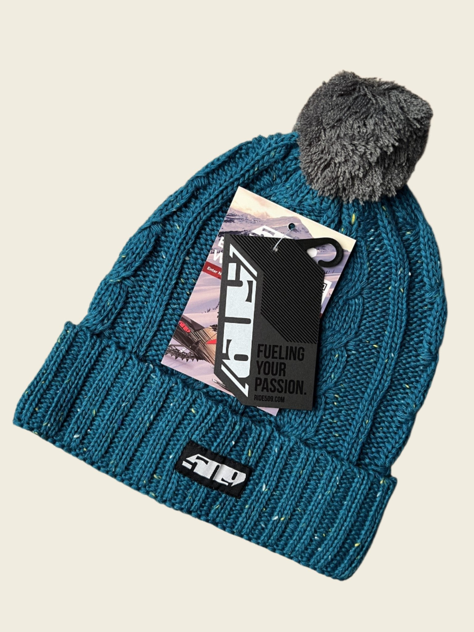 fleck-pom beanie emerald-fleck