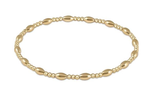 Harmony sincerity pattern 2mm bead bracelet gold