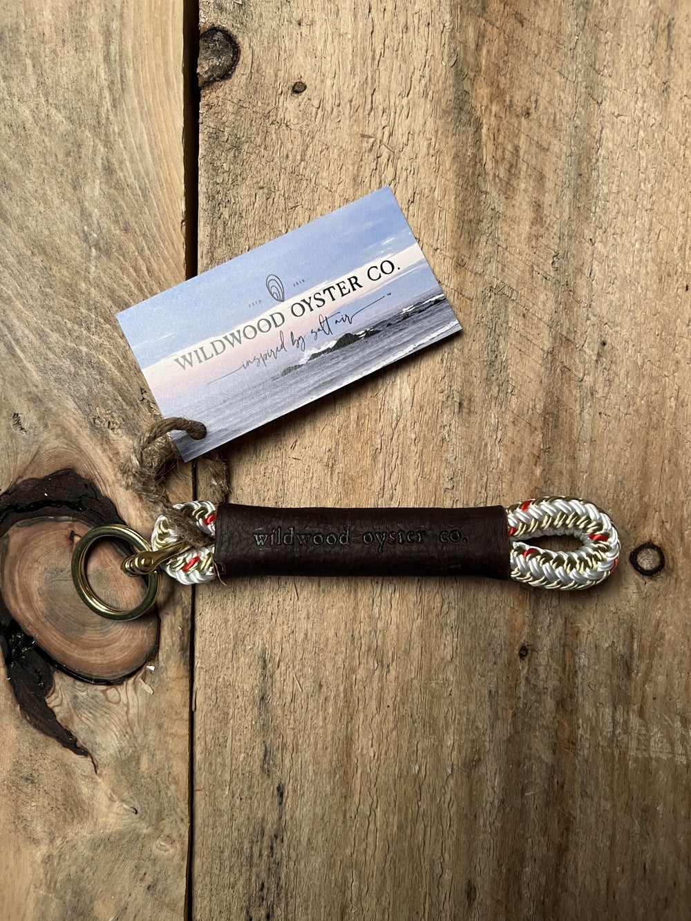 Wildwood Oyster Co. Rope Keychain Oyster Gold