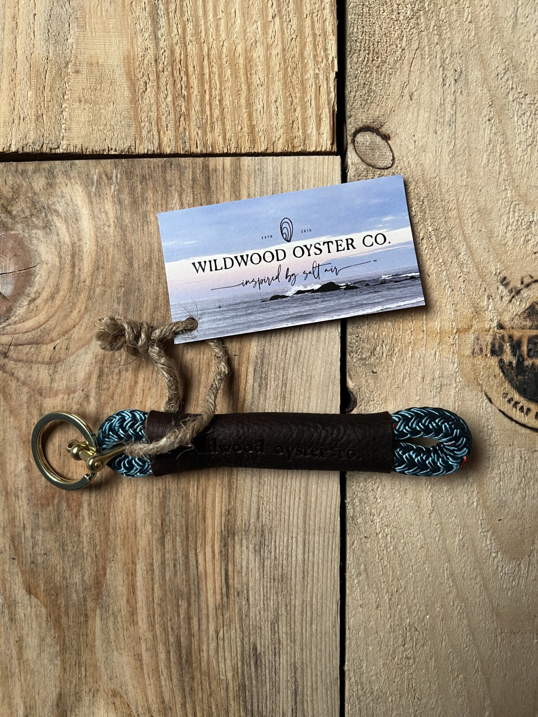 Wildwood Oyster Co. Rope Keychain Seaside Teal