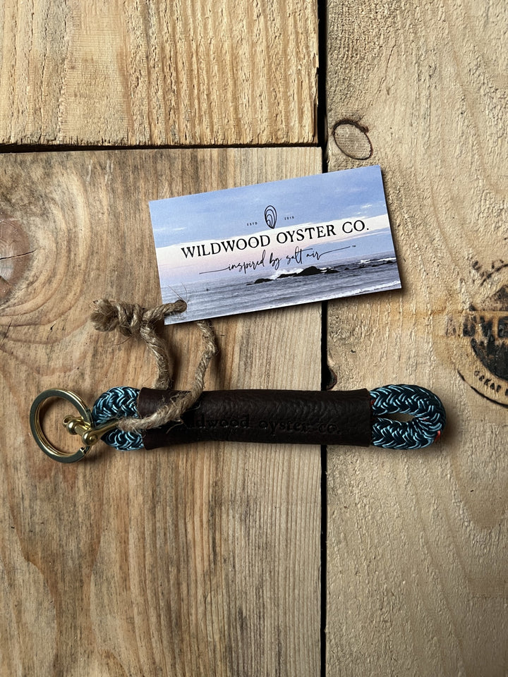 Wildwood Oyster Co. Rope Keychain Seaside Teal