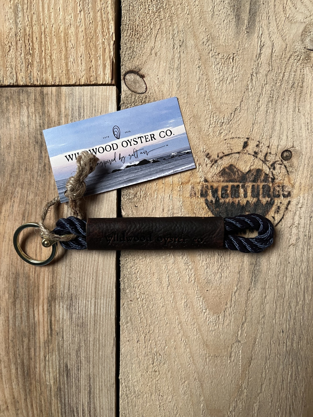 Wildwood Oyster Co. Rope Keychain Navy