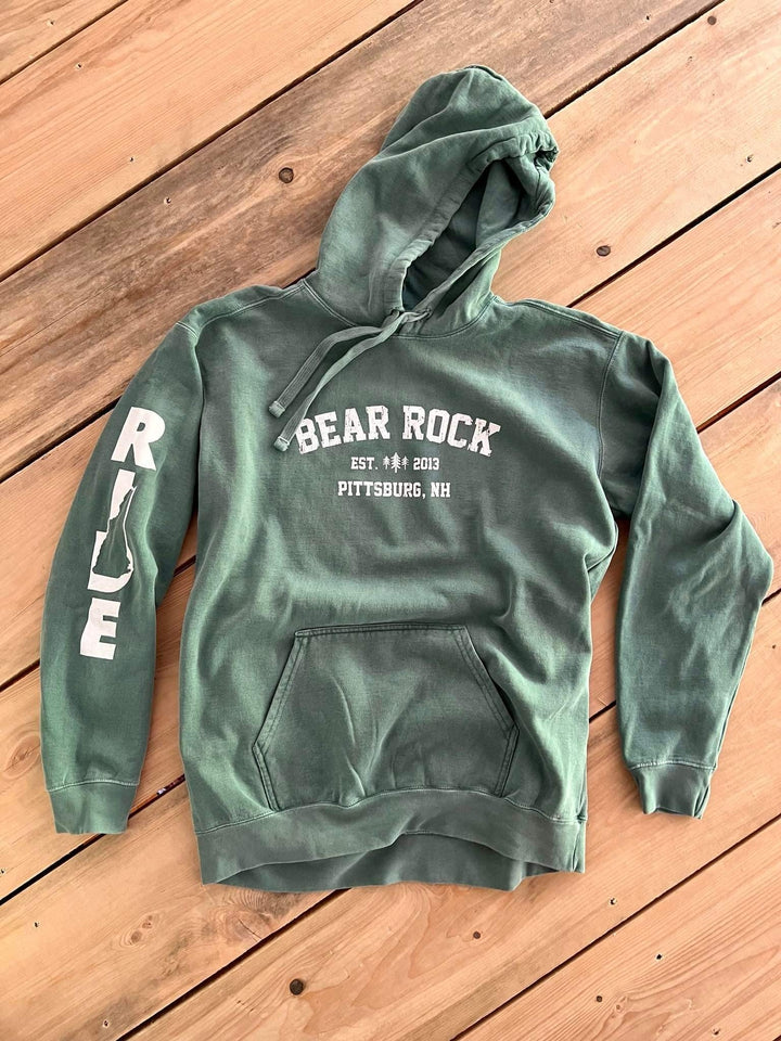Bear Rock Adventures Comfort Colors Ride Hooded Sweatshirt Light Green