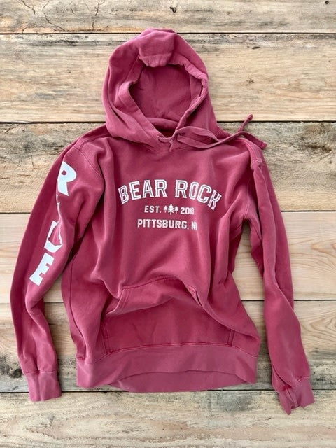 Bear Rock Adventures Comfort Colors Ride Hooded Sweatshirt  Crimson