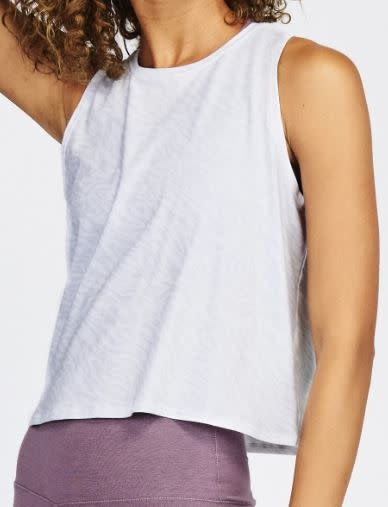 Nola Crop Tank | Light Gray Ripple