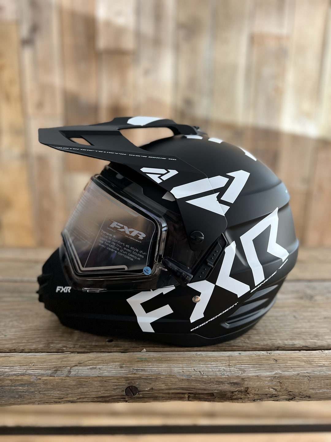FXR Torque X Team Helmet With Shield & Sun Shade Black White