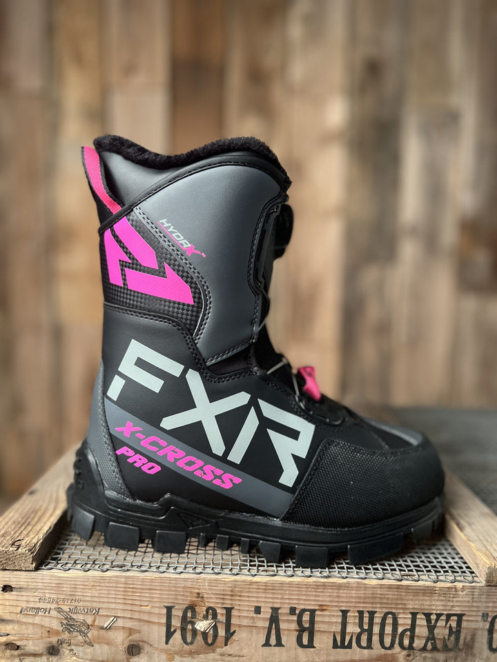 FXR X-Cross Pro Boa Boot - Black/Fushsia